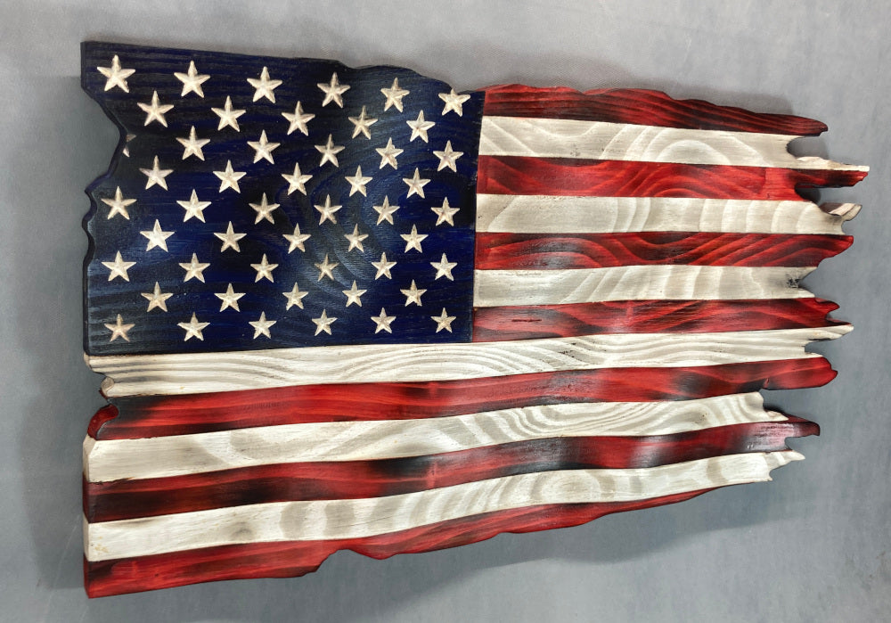 3D Wavy Tattered Flag