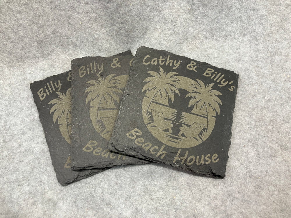 Custom Slate Coaster Set